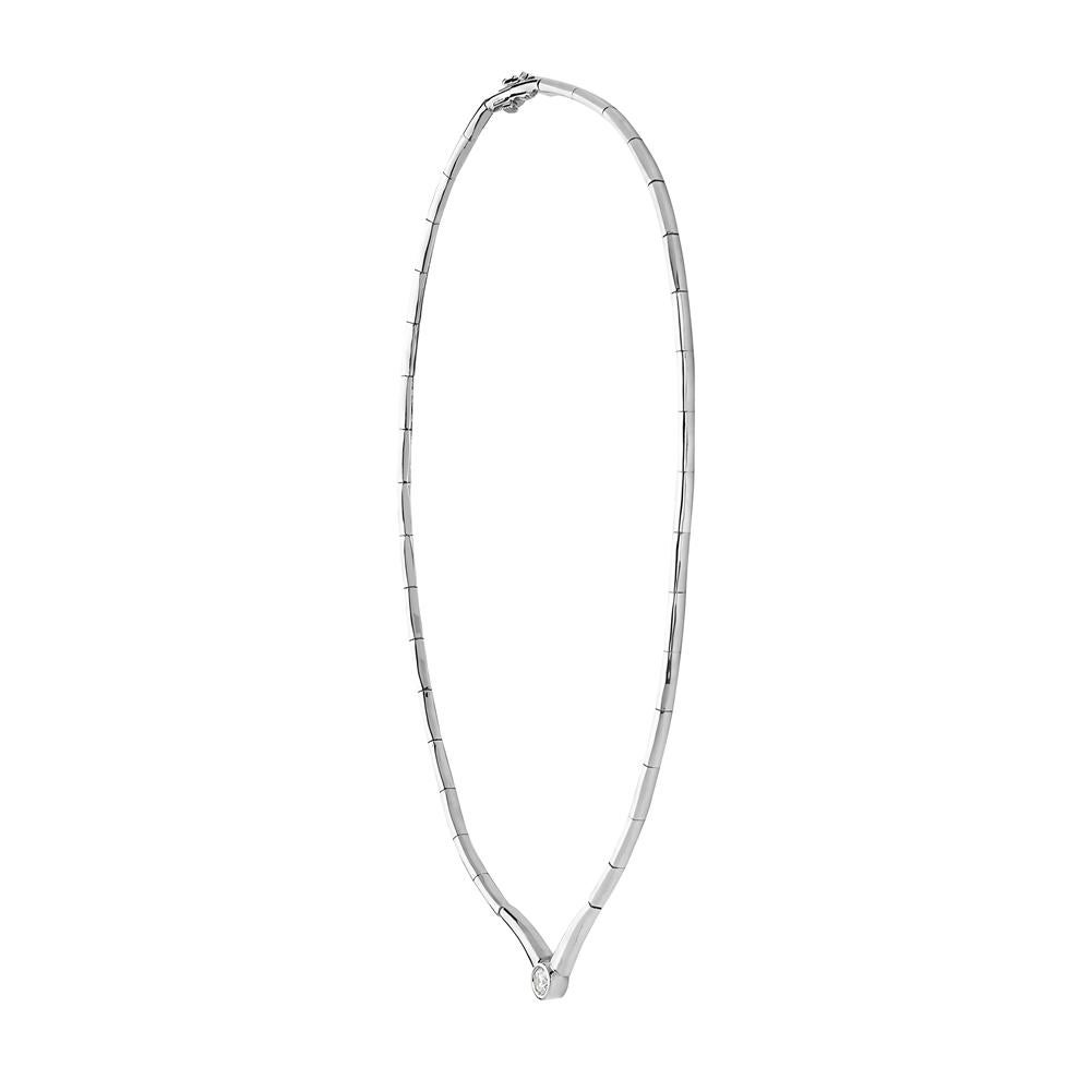 This necklace features 0.60 carats of G VS round diamonds set in 18K white flexible gold. 26.5 grams total weight. 7 inch length. Made in Italy.

Viewings available in our NYC showroom by appointment. 