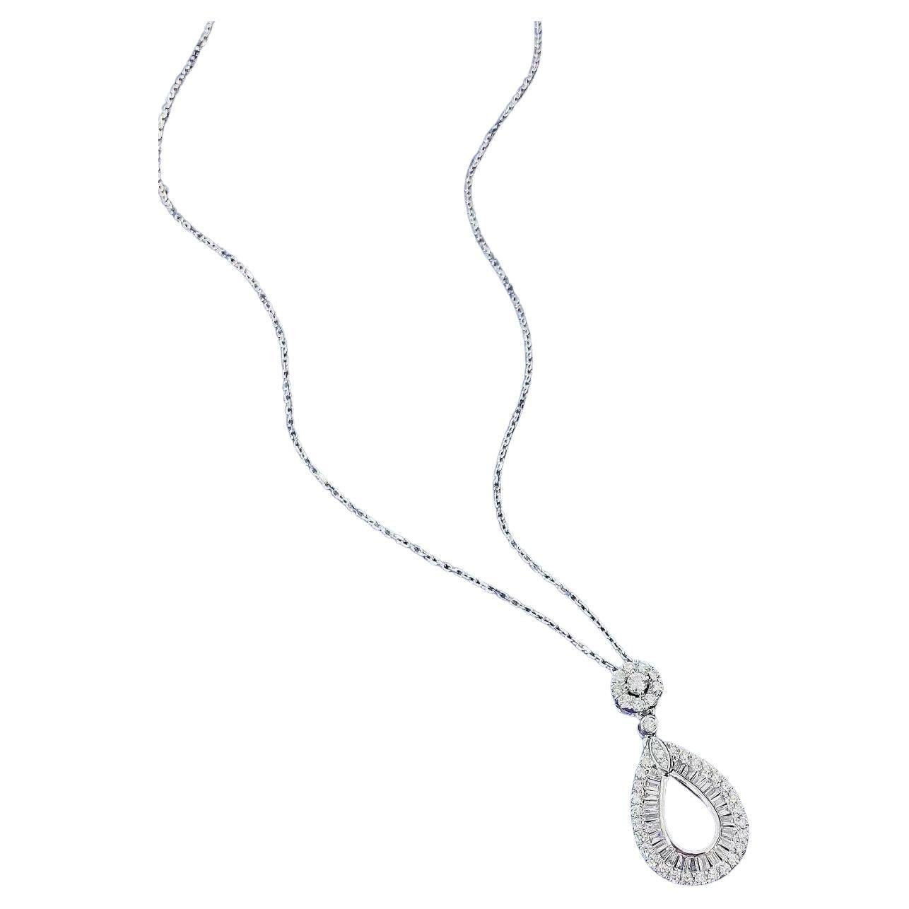 18K White Gold Diamond Necklace