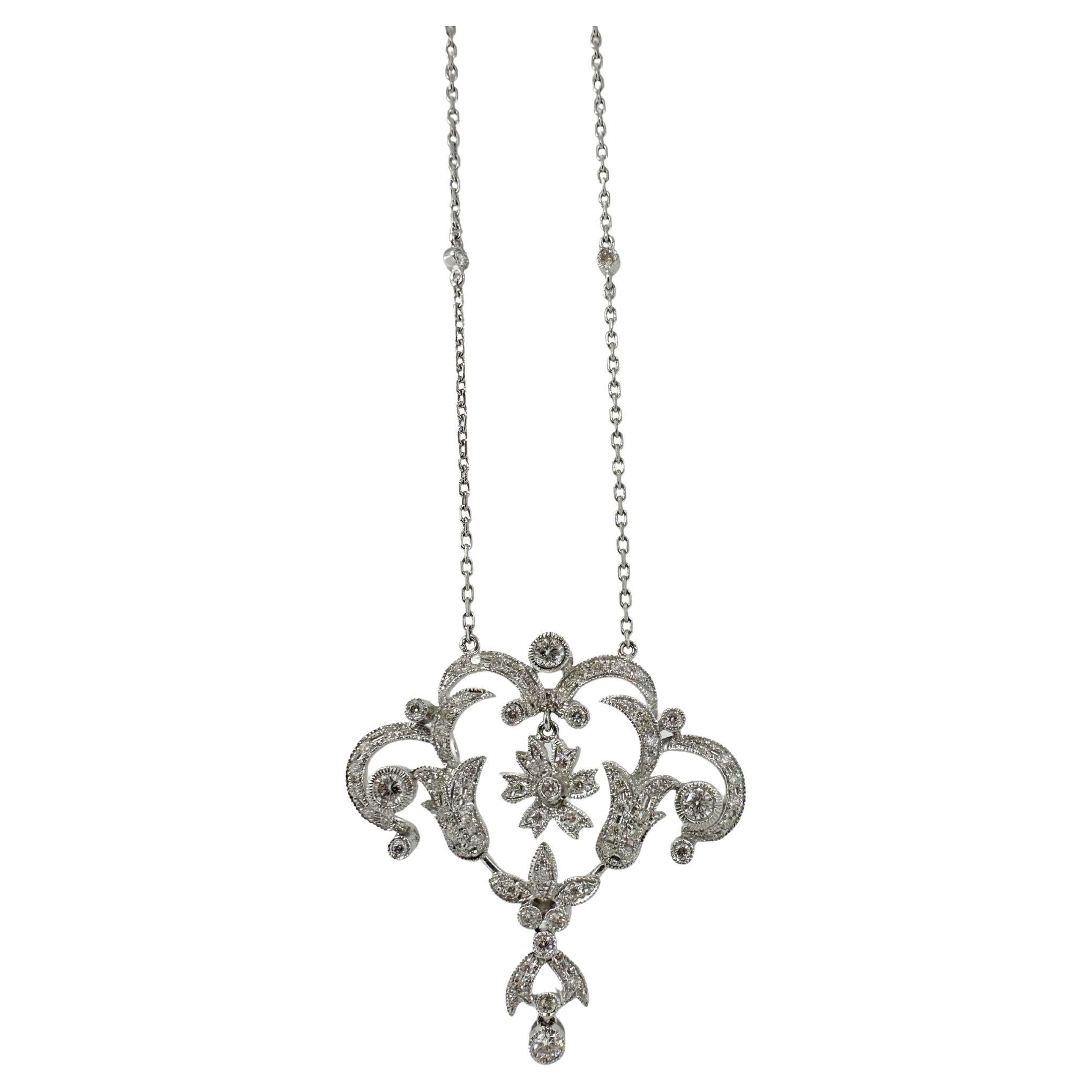 18K White Gold Diamond Necklace
