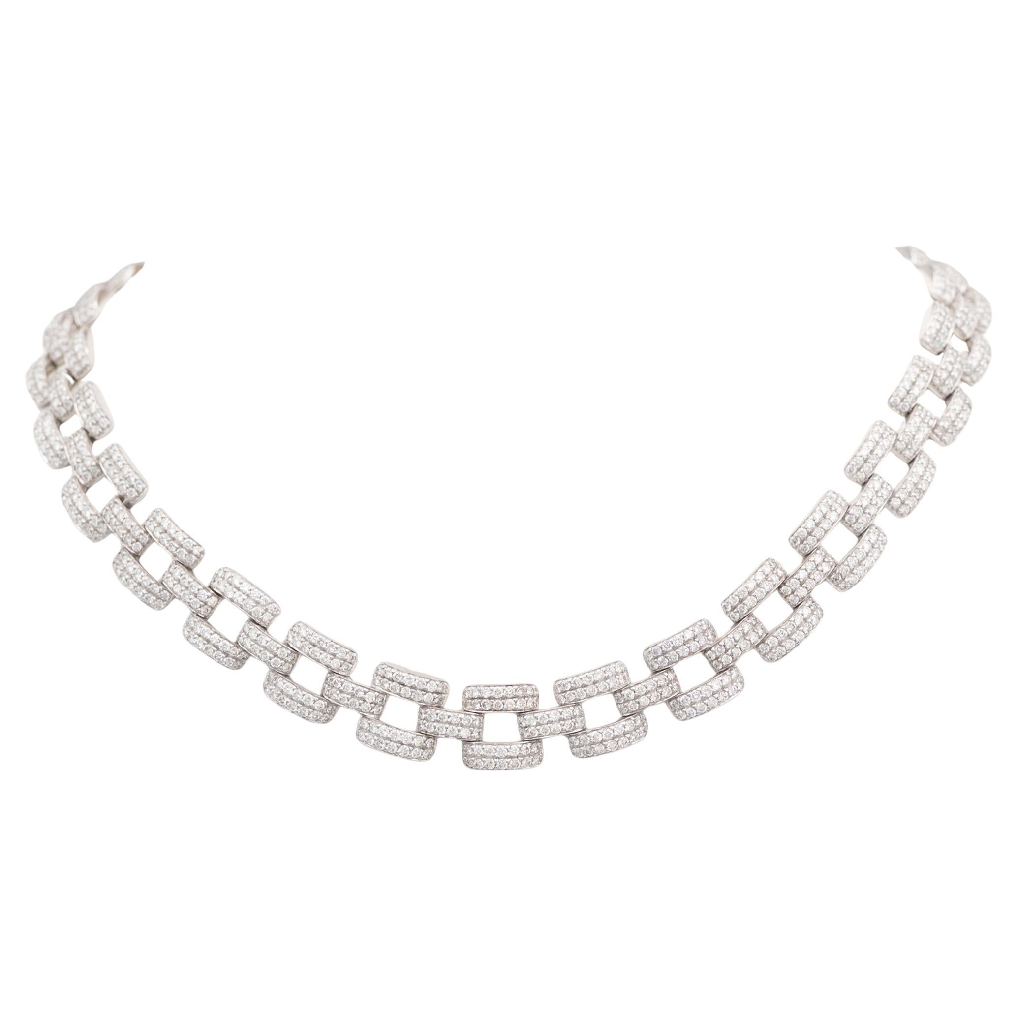 18K White Gold Diamond Necklace