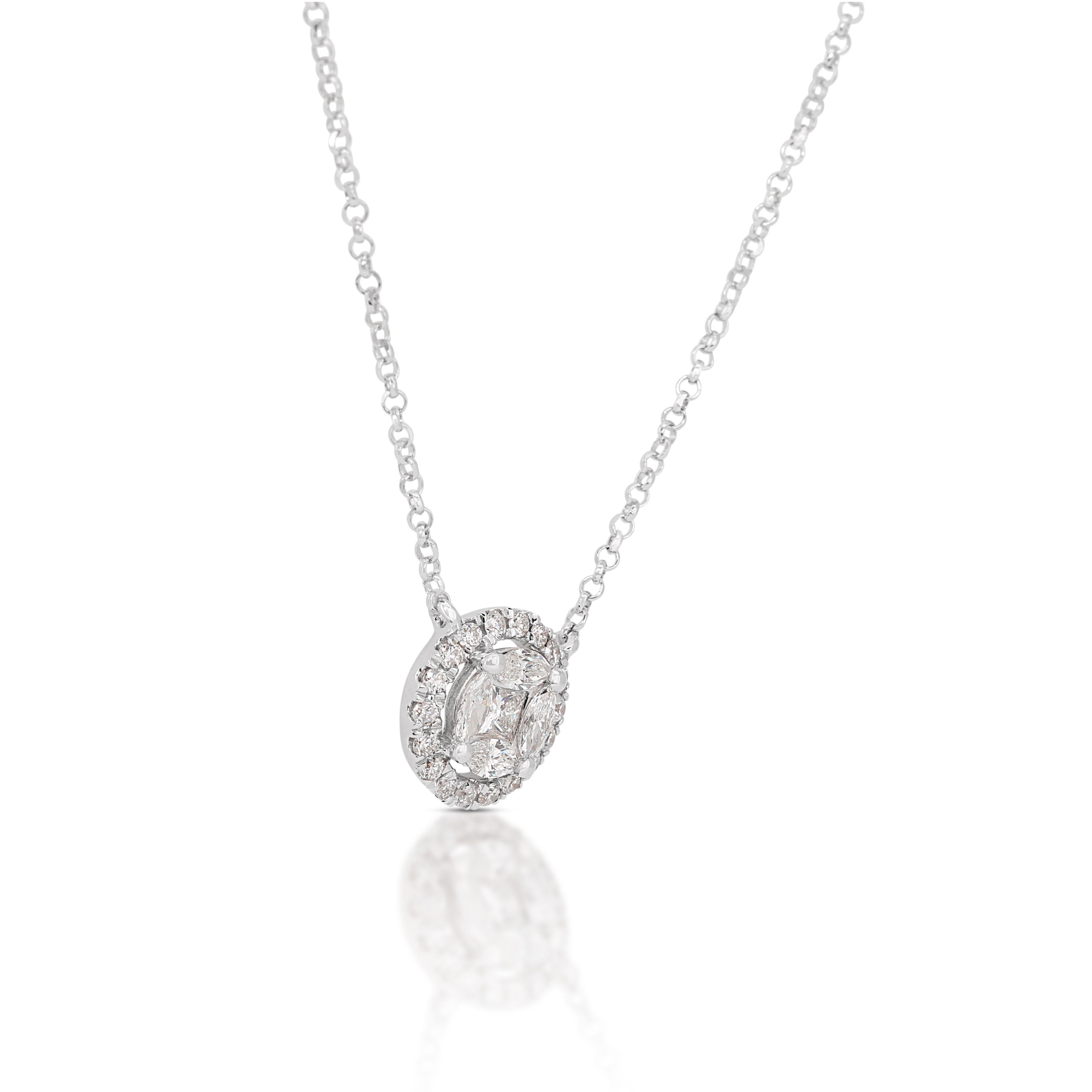 Women's 18K White Gold Diamond Necklace with 0.24 total carat weight
