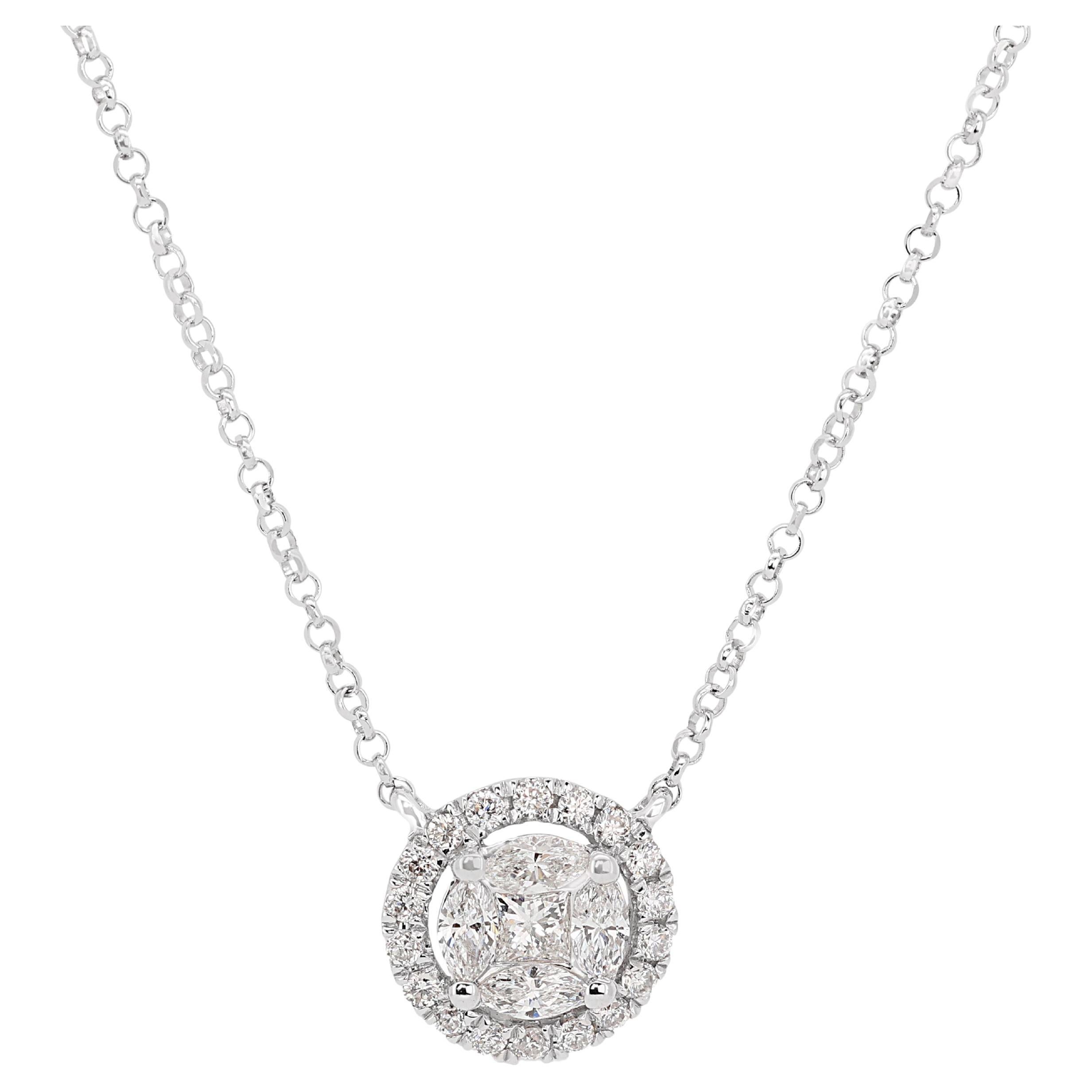 18K White Gold Diamond Necklace with 0.24 total carat weight