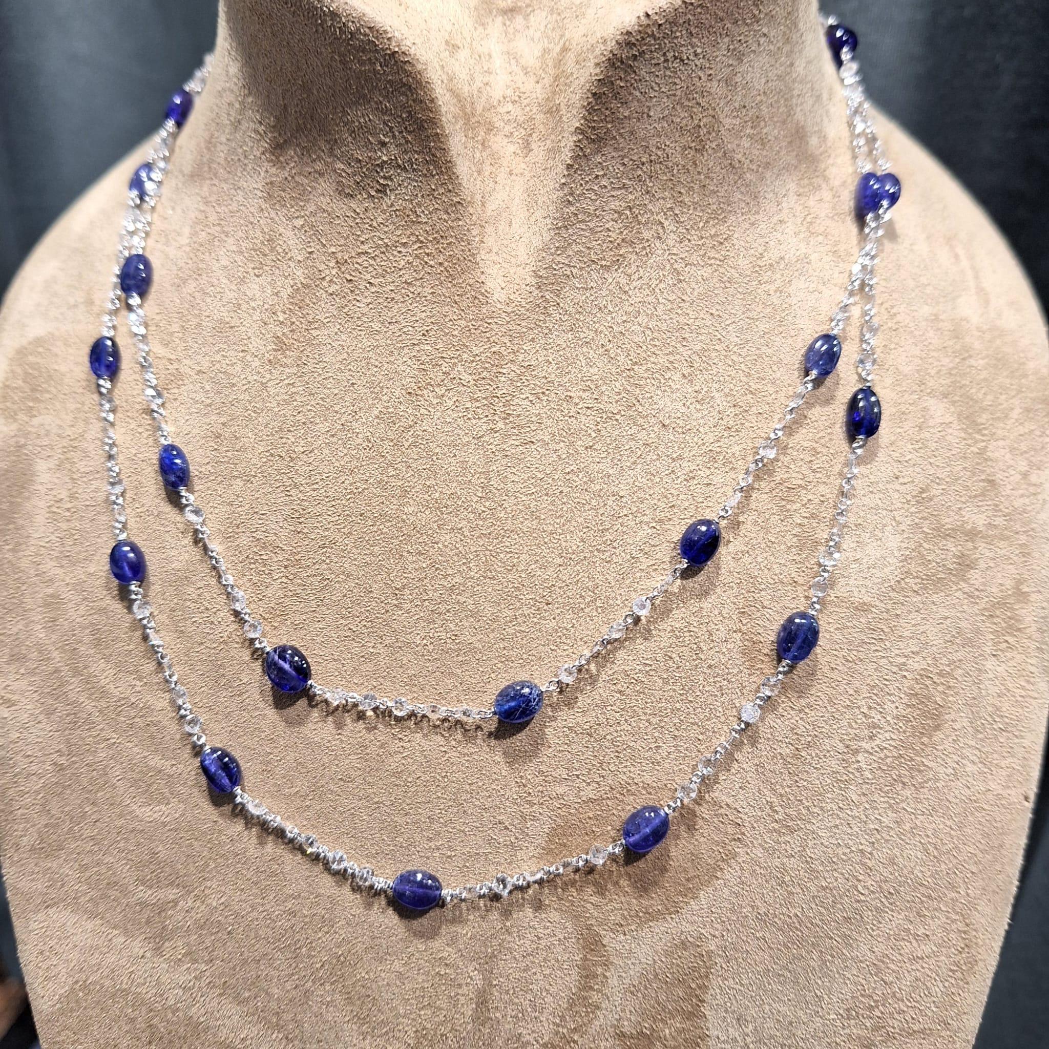 18K White Gold Diamond Necklace with Tanzanite

Tanzanite is a transformative gemstone that facilitates inner calm, dissolves old patterns, and stimulates psychic abilities and higher consciousness.

Diamonds symbolise clarity and purity, also