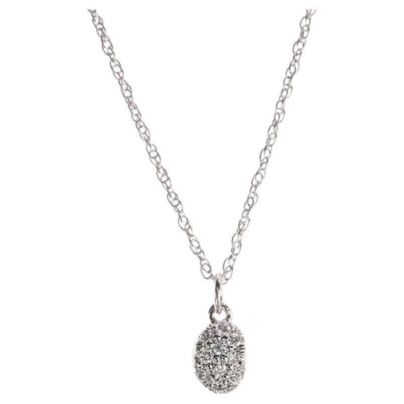 Collana con pepita di diamante in oro bianco 18 carati dal design classico