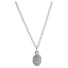 Classic Design 18K White Gold Pave Diamond Nugget Necklace