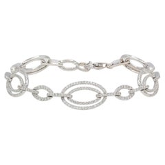 Bracciale a maglie aperte con diamanti in oro bianco 18k 3,00ctw F-G/VS-SI Pave Chiusura ad astice