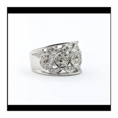 18K White Gold Diamond Openwork Band Ring