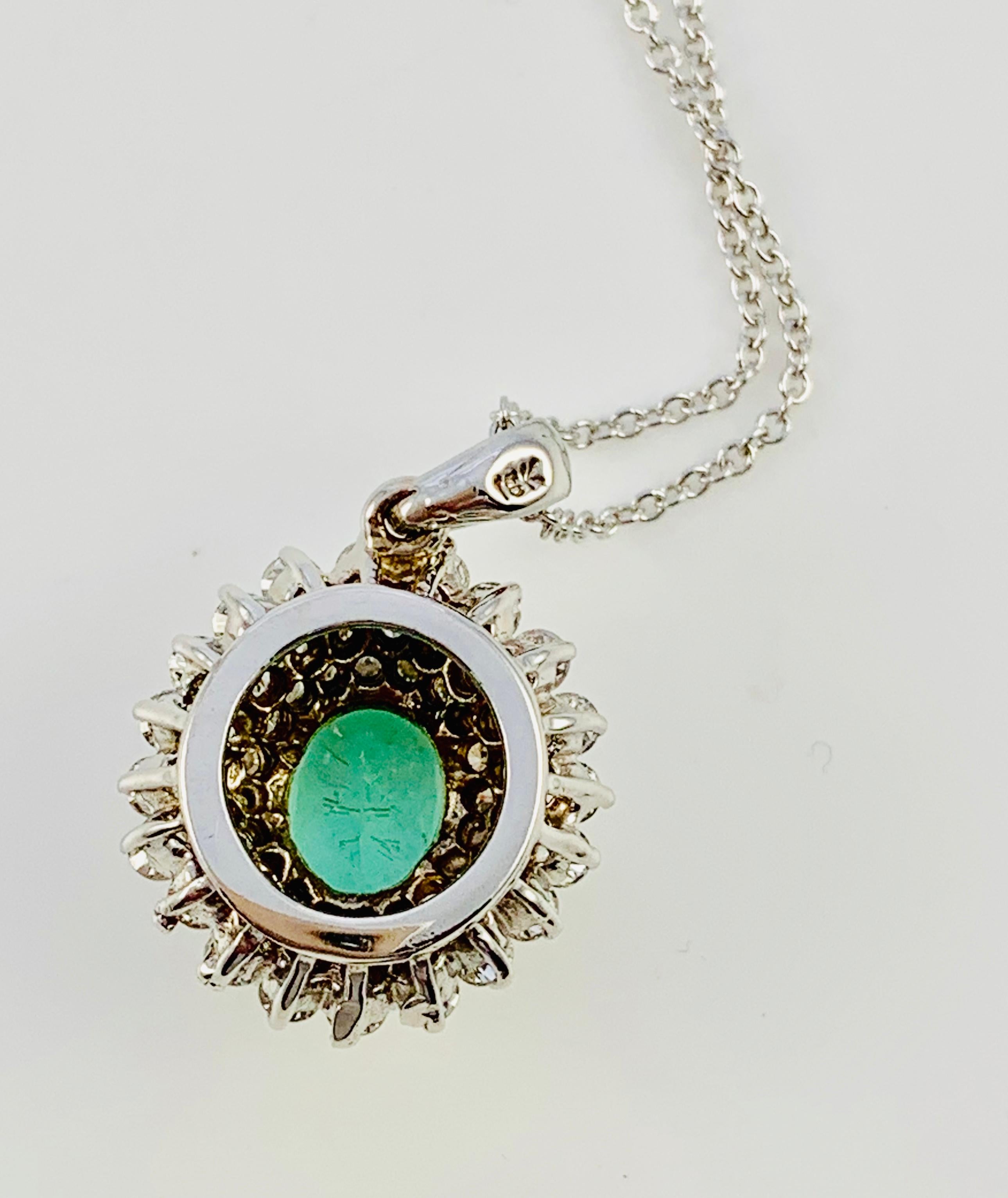 Women's 18K White Gold, Diamond & Paraiba Tourmaline Pendant on White Gold Chain