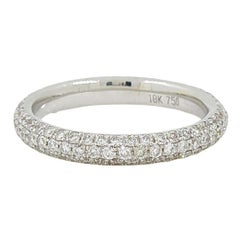 18K White Gold Diamond Pavé Band Ring – 1.08 Carats
