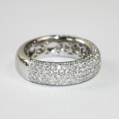 Anello a fascia con diamanti in oro bianco 18K 1,48ct