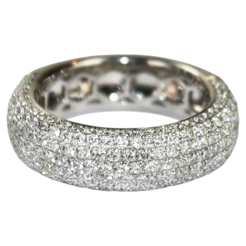 18K Weißgold Diamant Pave Band Ring 1,48ct