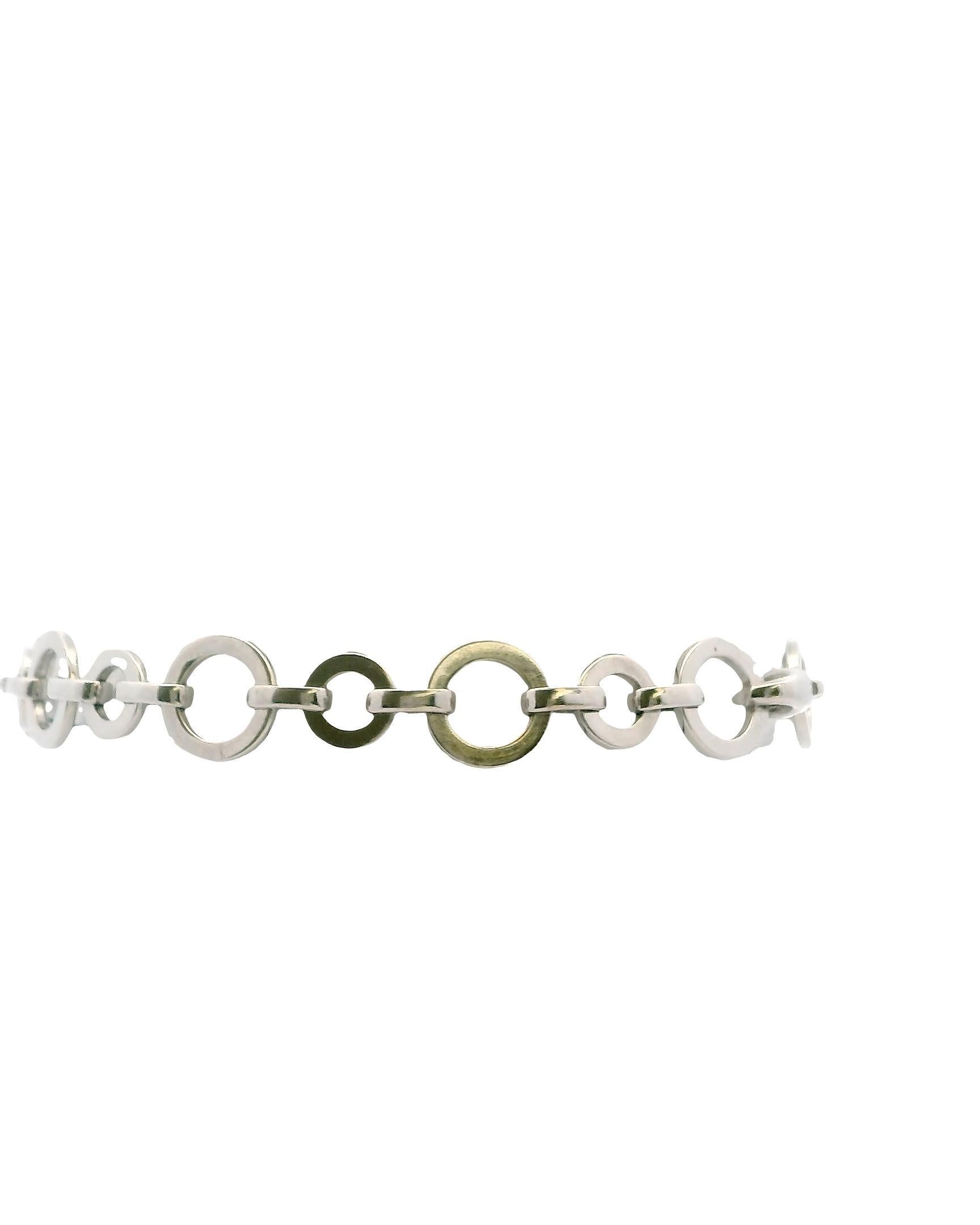 18K Weißgold Diamant Pave Kreis Armband Damen im Angebot