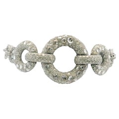 18K Weißgold Diamant Pave Kreis Armband