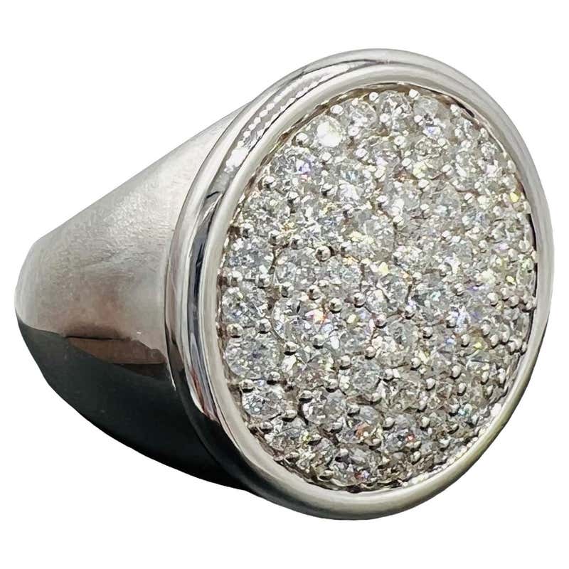 Rustic Diamond Sculpture Ring with Diamond Pave Frosting in 18k Yellow ...