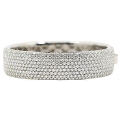 18K White Gold Diamond Pave Cuff Bracelet