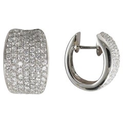 18K White Gold Diamond Pave Earrings 2.00ct