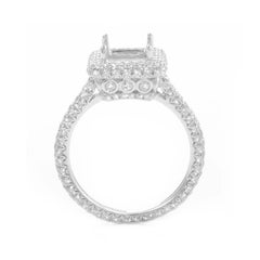 18 Karat White Gold Diamond Pave Engagement Ring Mounting ED-9746W