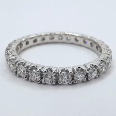 18K White Gold Diamond Pavé Eternity Band Wedding Ring