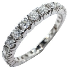 Alianza Pavé Eternidad Diamantes Oro Blanco 18K