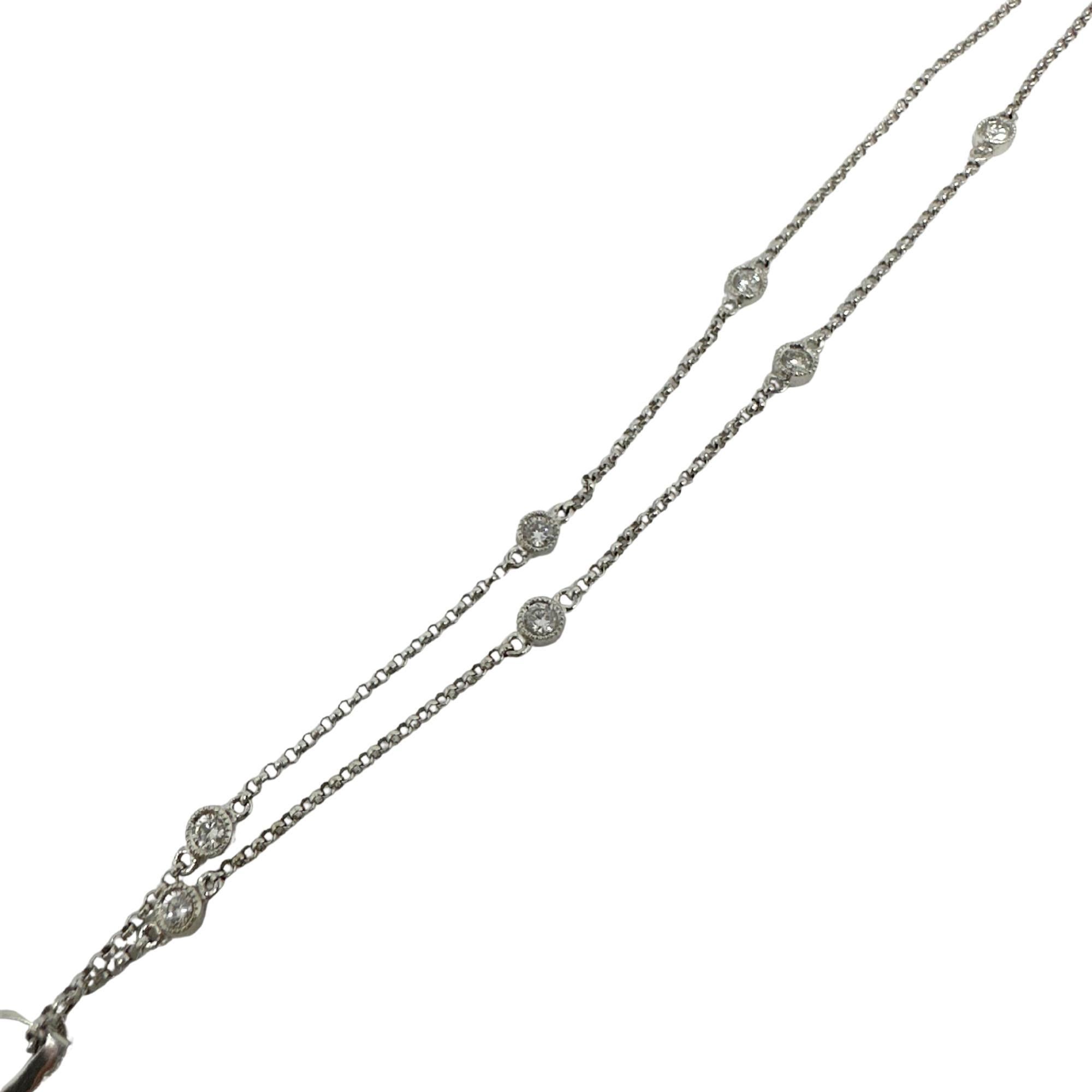18K White Gold Diamond Pendant Chandelier Necklace For Sale 1