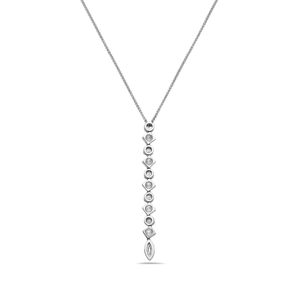 Modern 18 Karat White Gold Diamond Pendant For Sale