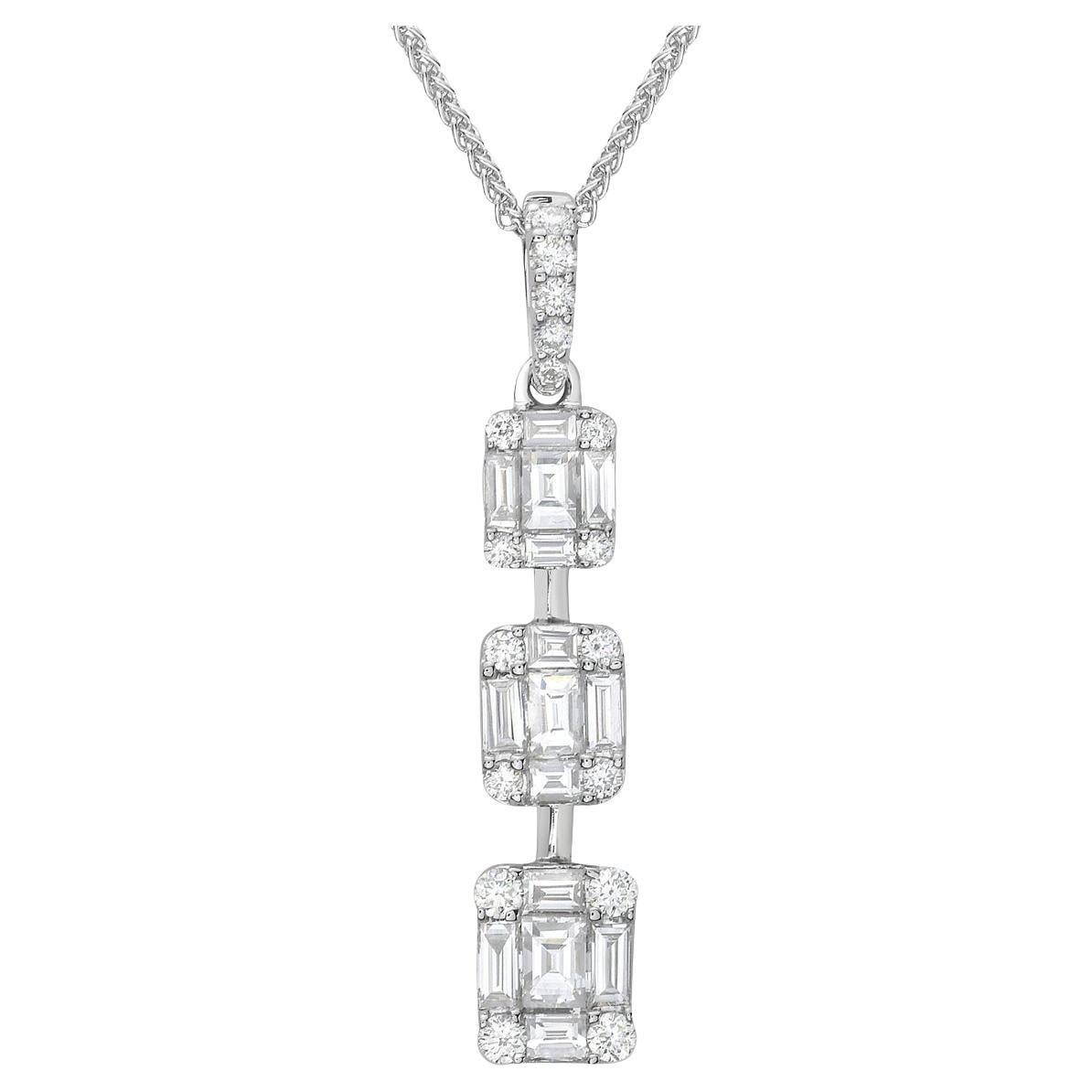 18K White Gold Diamond Pendant