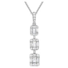 18K White Gold Diamond Pendant