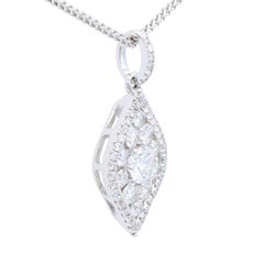 18K White Gold Diamond Pendant with Chain