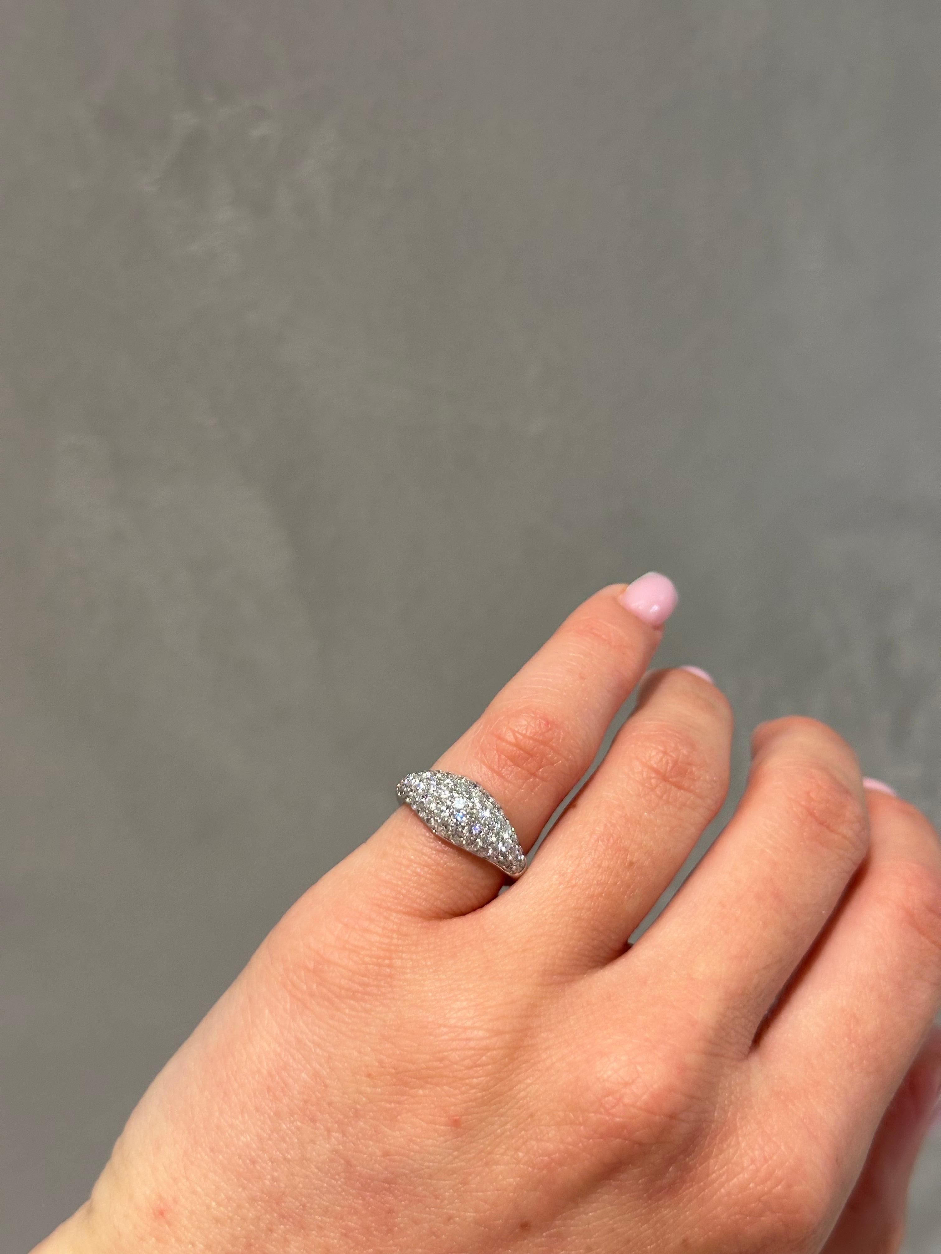 Anillo Meñique Oro Blanco 18K y Diamantes Corte redondo en venta