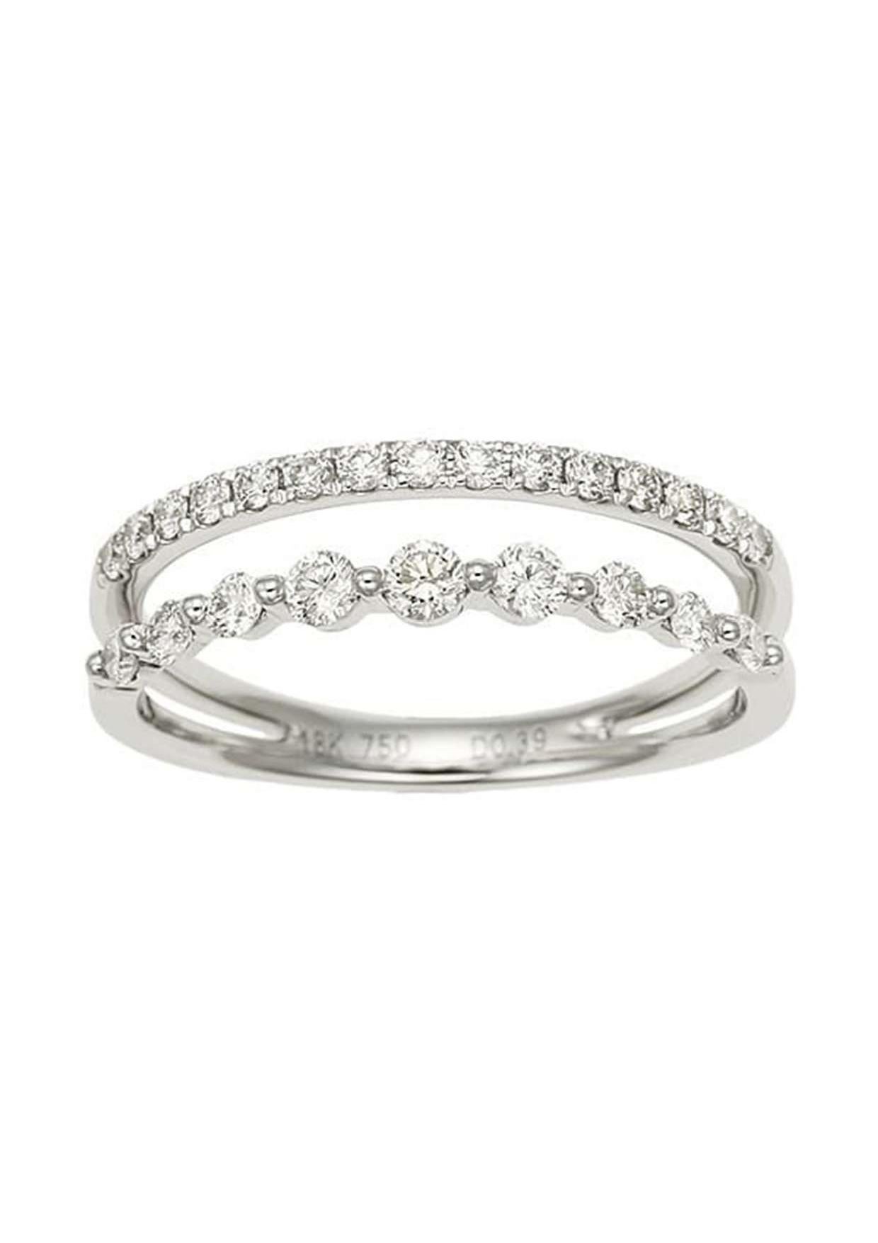 Artist 18K White Gold Diamond Ring - 0.39ct, Size 5.0 For Sale