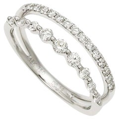 Bague en or blanc 18K avec diamant - 0.39ct, taille 5.0