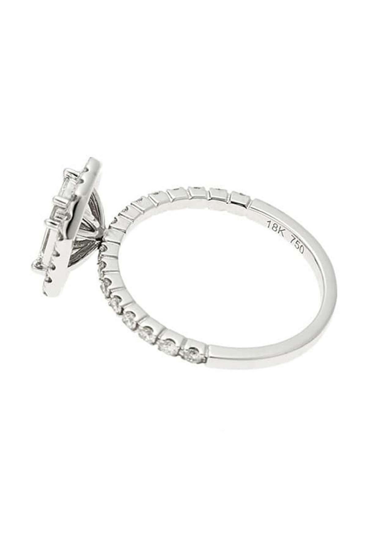 Artist 18K White Gold Diamond Ring, 1.04ct For Sale