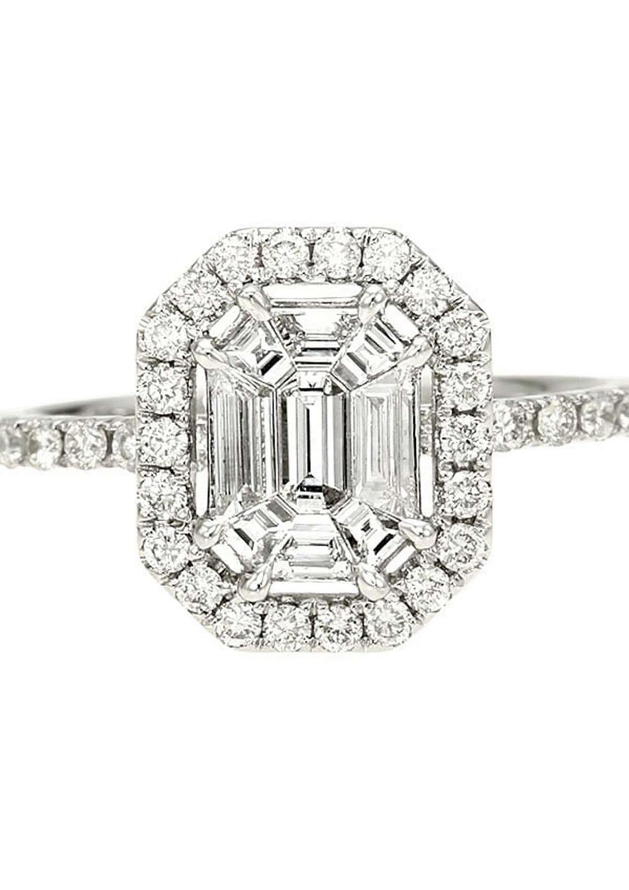 Elevate your style with this exquisite 18K White Gold Diamond Ring, boasting a brilliant 1.04ct diamond.

Details:

* SKU: cin419-14
* Material: 18K White Gold
* Jewelry Type: Ring
* Diamond Size: 1.04ct
* Ring Size: 7.0

Key Features:

* Material: