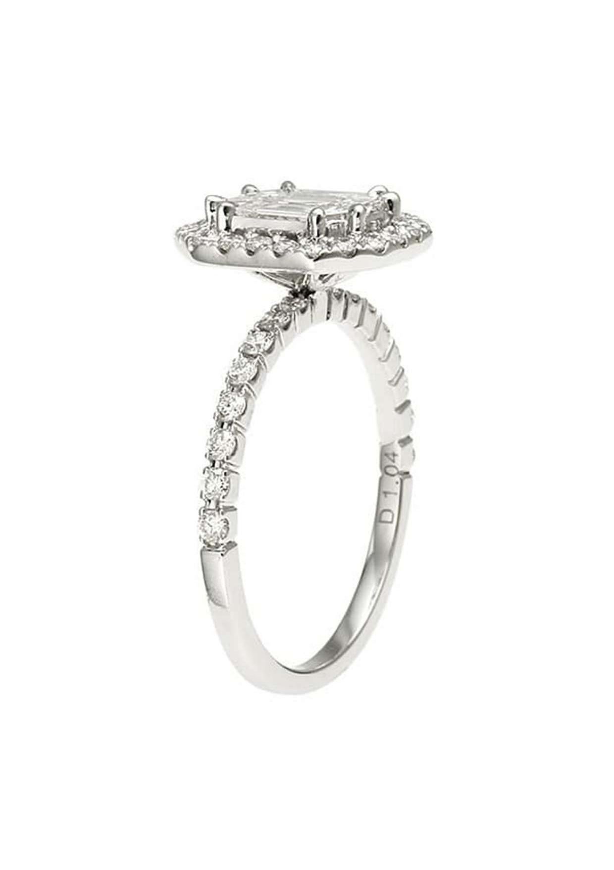 18K White Gold Diamond Ring, 1.04ct In New Condition For Sale In Holtsville, NY