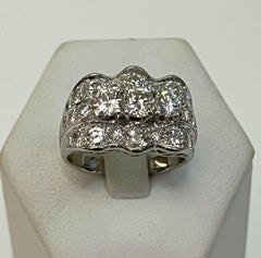 18K White Gold Diamond Ring, 1960-70s Italy