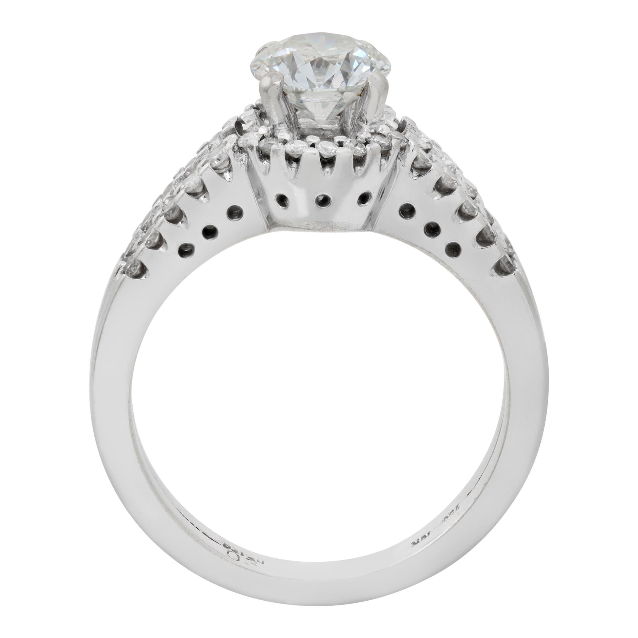18K Weißgold Diamantring Damen im Angebot