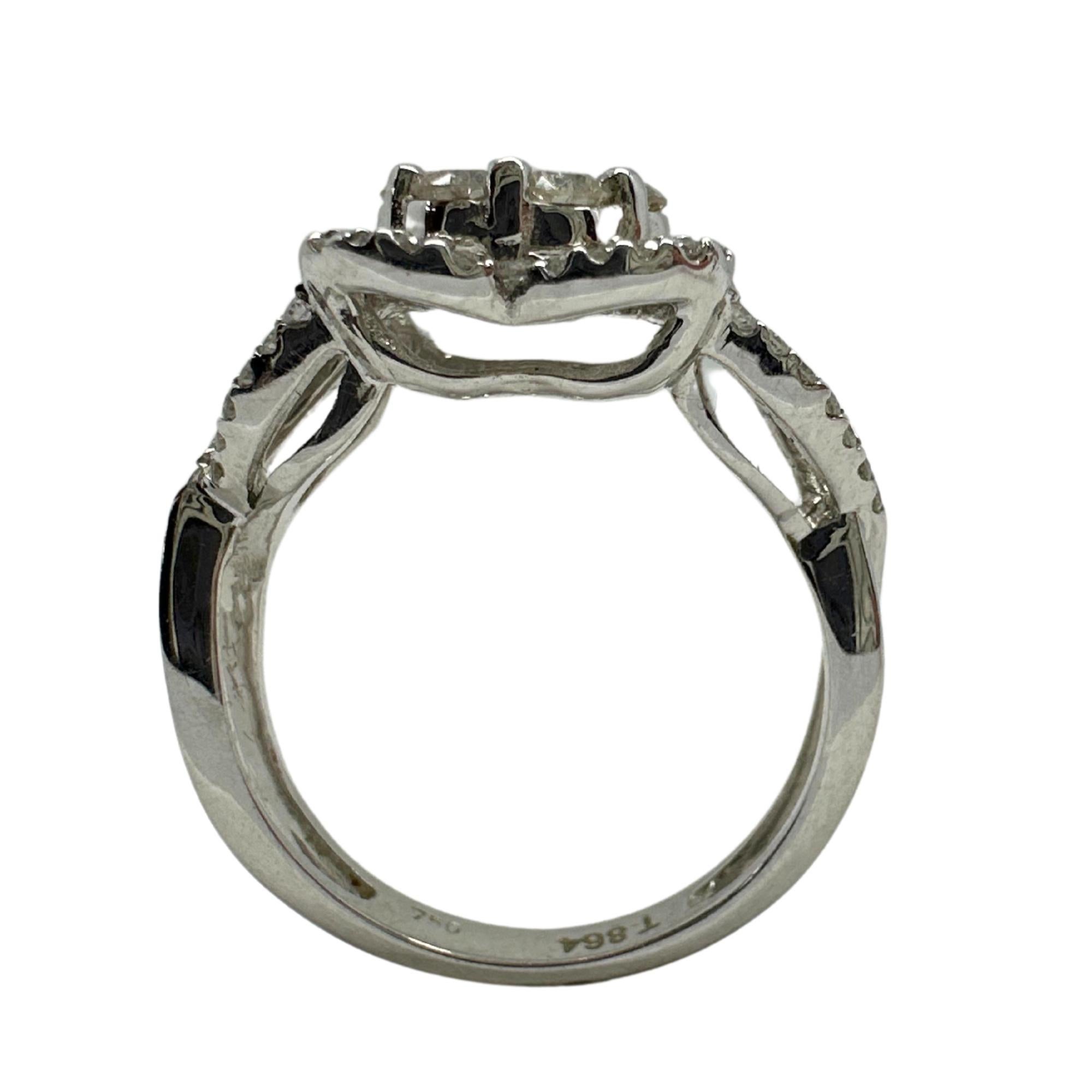Anello con diamante in oro bianco 18 carati In condizioni buone in vendita a New York, NY