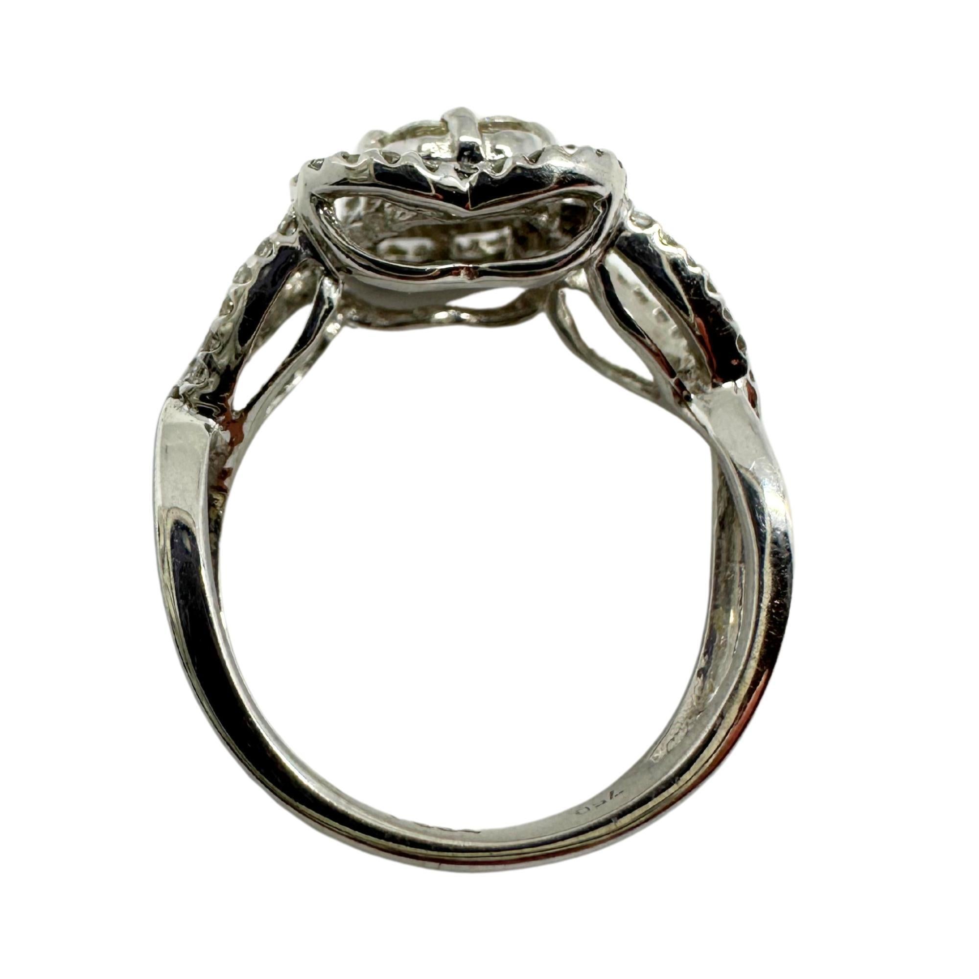 Anello con diamante in oro bianco 18 carati in vendita 1