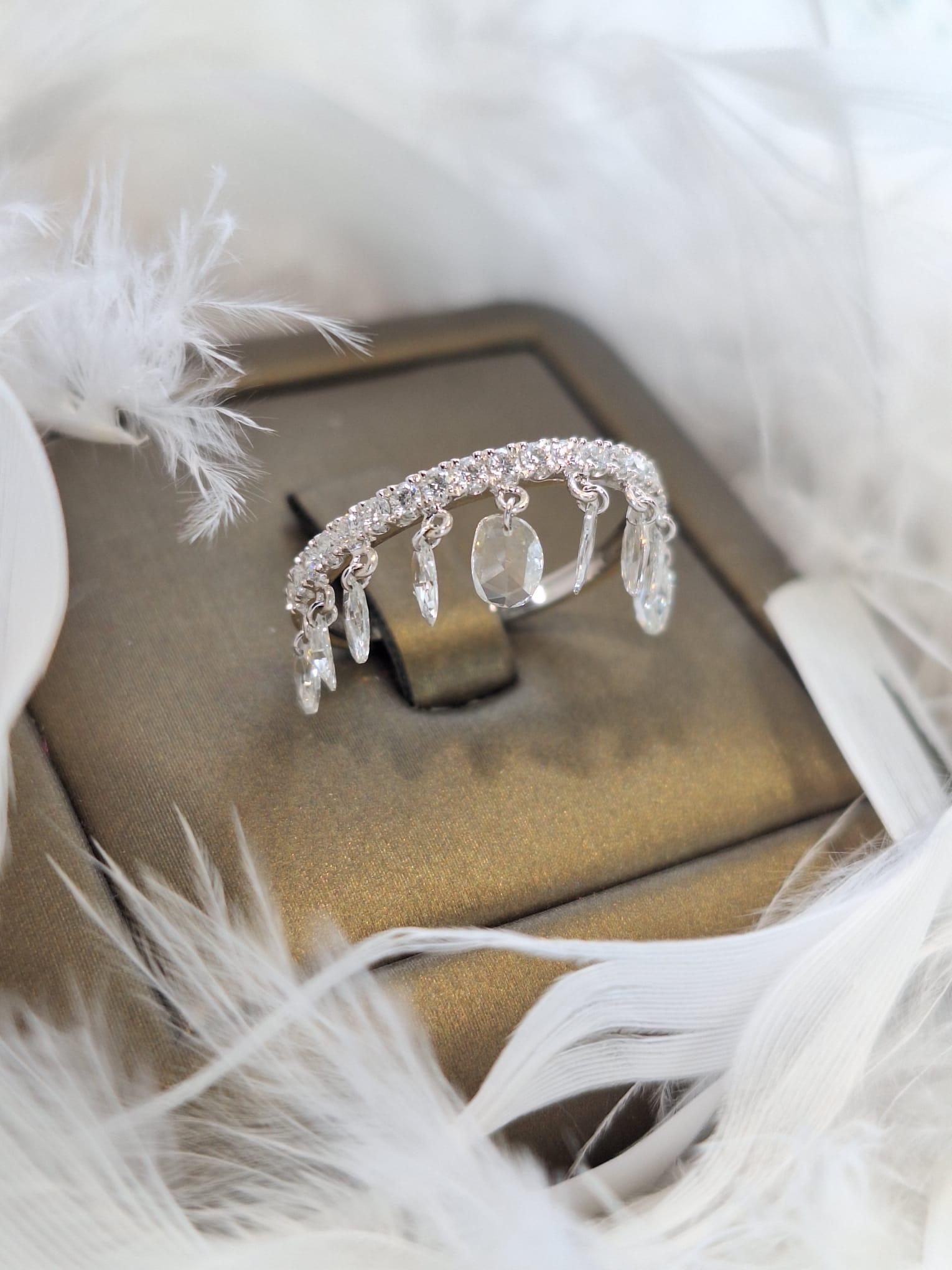 18K White Gold Diamond Ring For Sale 2