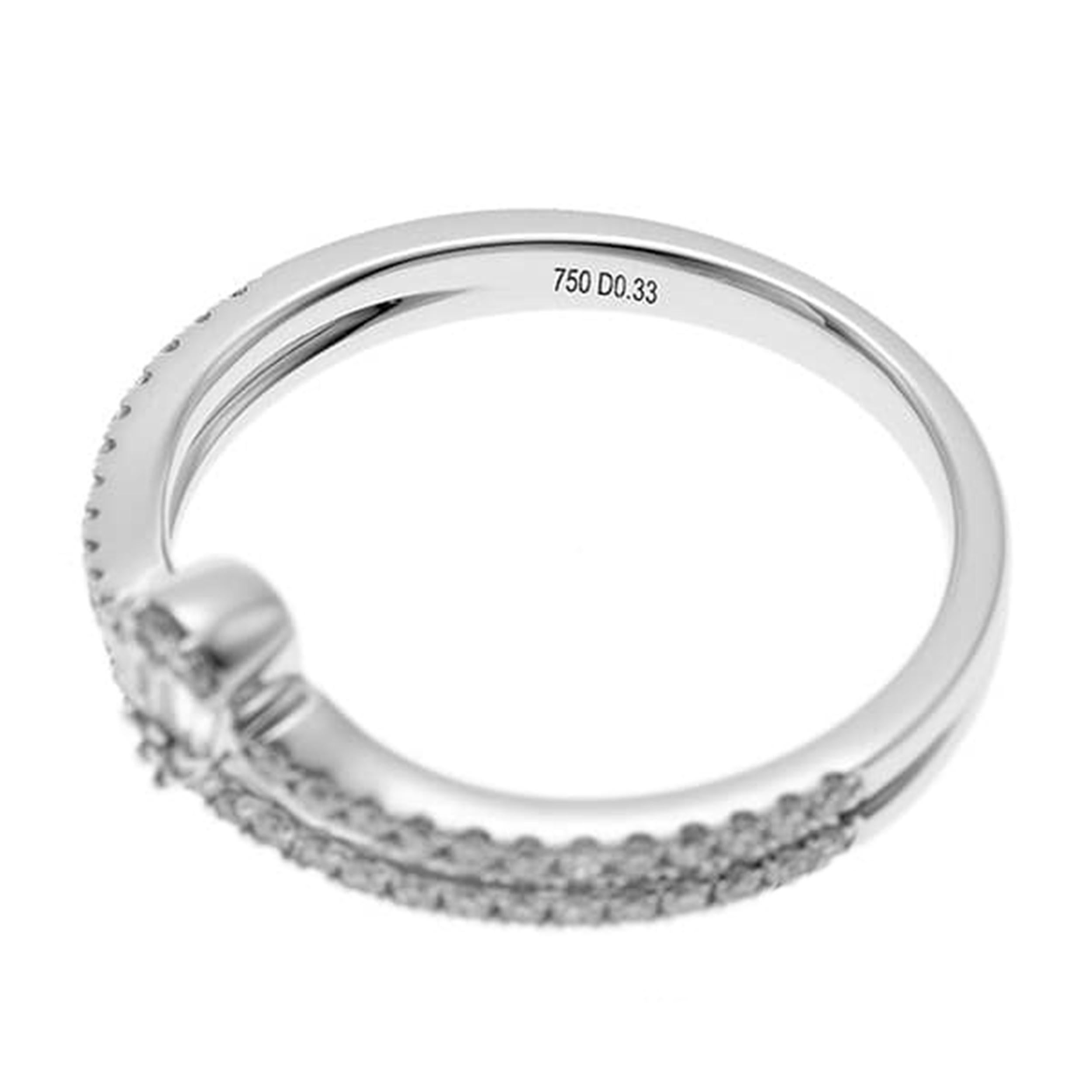 Artist 18K White Gold Diamond Ring - Size 6.75 For Sale