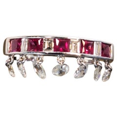 18K White Gold Diamond Ring with Ruby