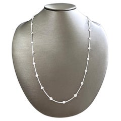 18k White Gold Diamond Rose Cut Necklace