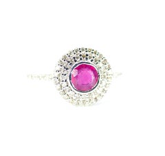 18 Karat White Gold Diamond and Ruby Statement Ring