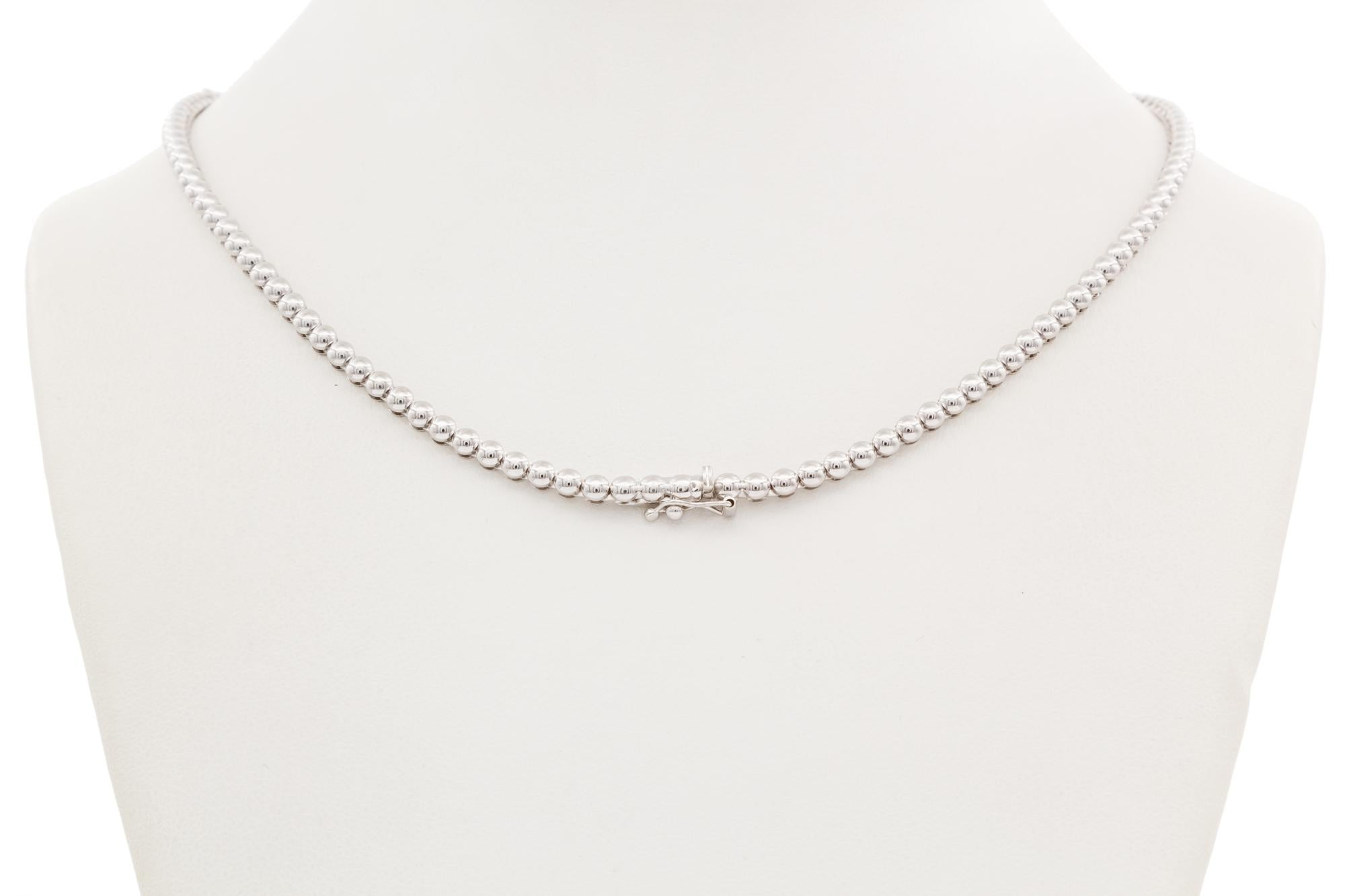 18k White Gold Diamond & Sapphire Double Drop Necklace 5.00ctw/3.11ctw For Sale 4