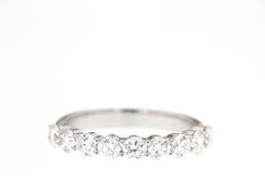 18K White Gold Diamond Shared Prong Wedding Band