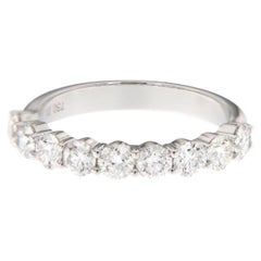 Jonc en or blanc 18K avec diamant à prong partagé