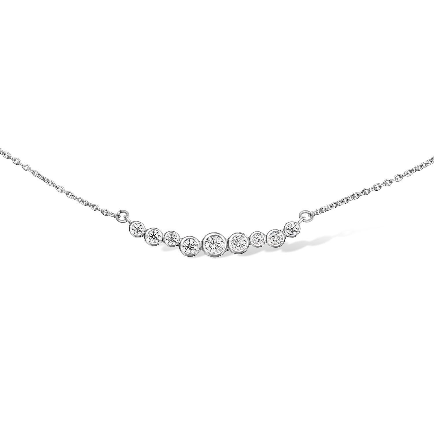 Collana a barre a cascata con diamanti e oro bianco 18 carati In condizioni Nuovo in vendita a London, GB