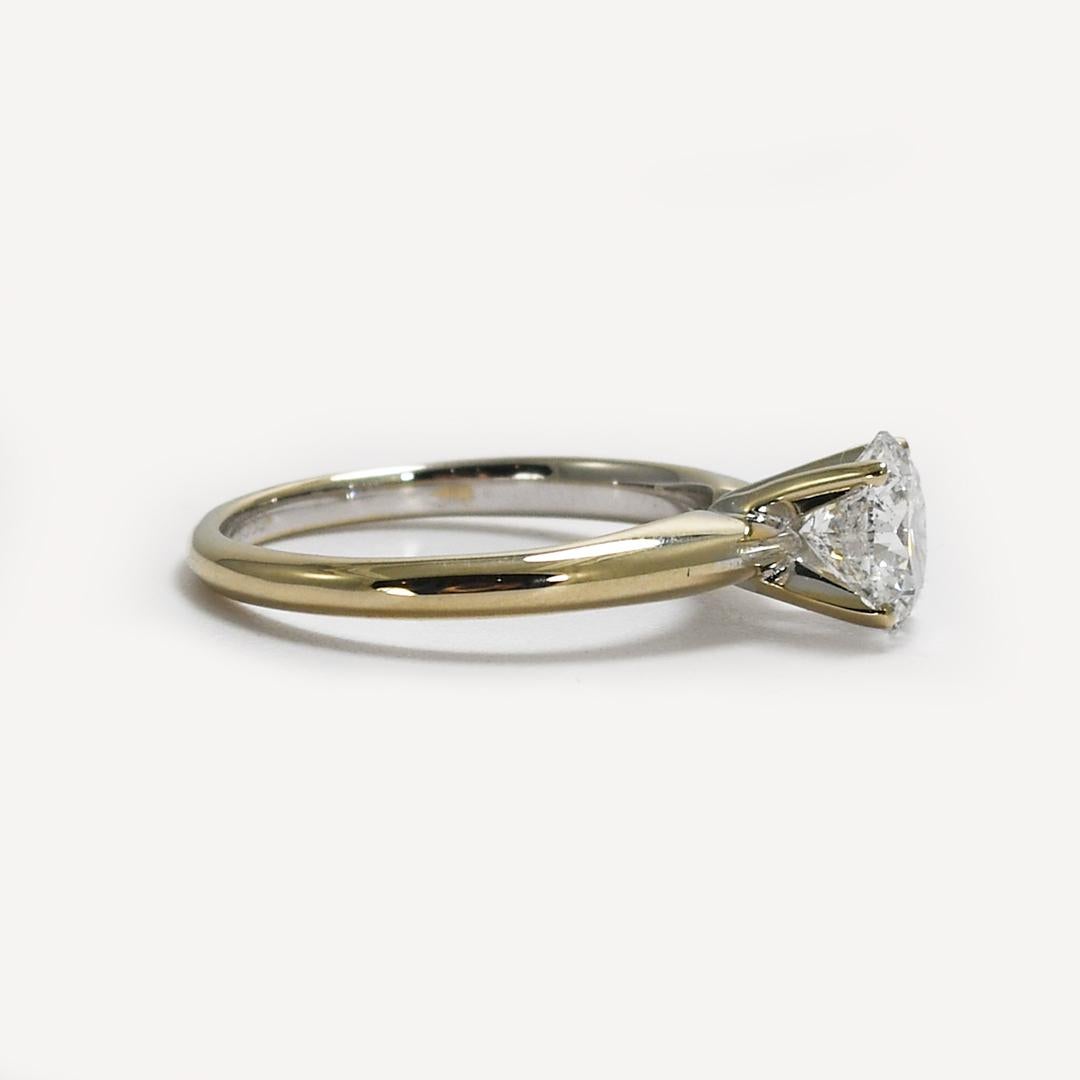 Round Cut 18K White Gold Diamond Solitaire Engagement Ring 1.00ct, F-G, I1-I2 For Sale