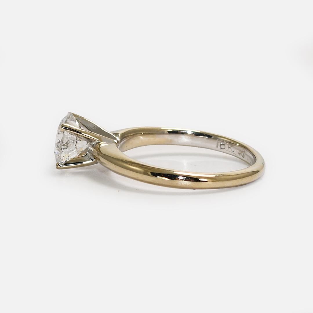 Women's or Men's 18K White Gold Diamond Solitaire Engagement Ring 1.00ct, F-G, I1-I2 For Sale