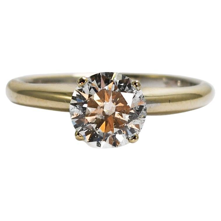 18K White Gold Diamond Solitaire Engagement Ring 1.00ct, F-G, I1-I2 For Sale